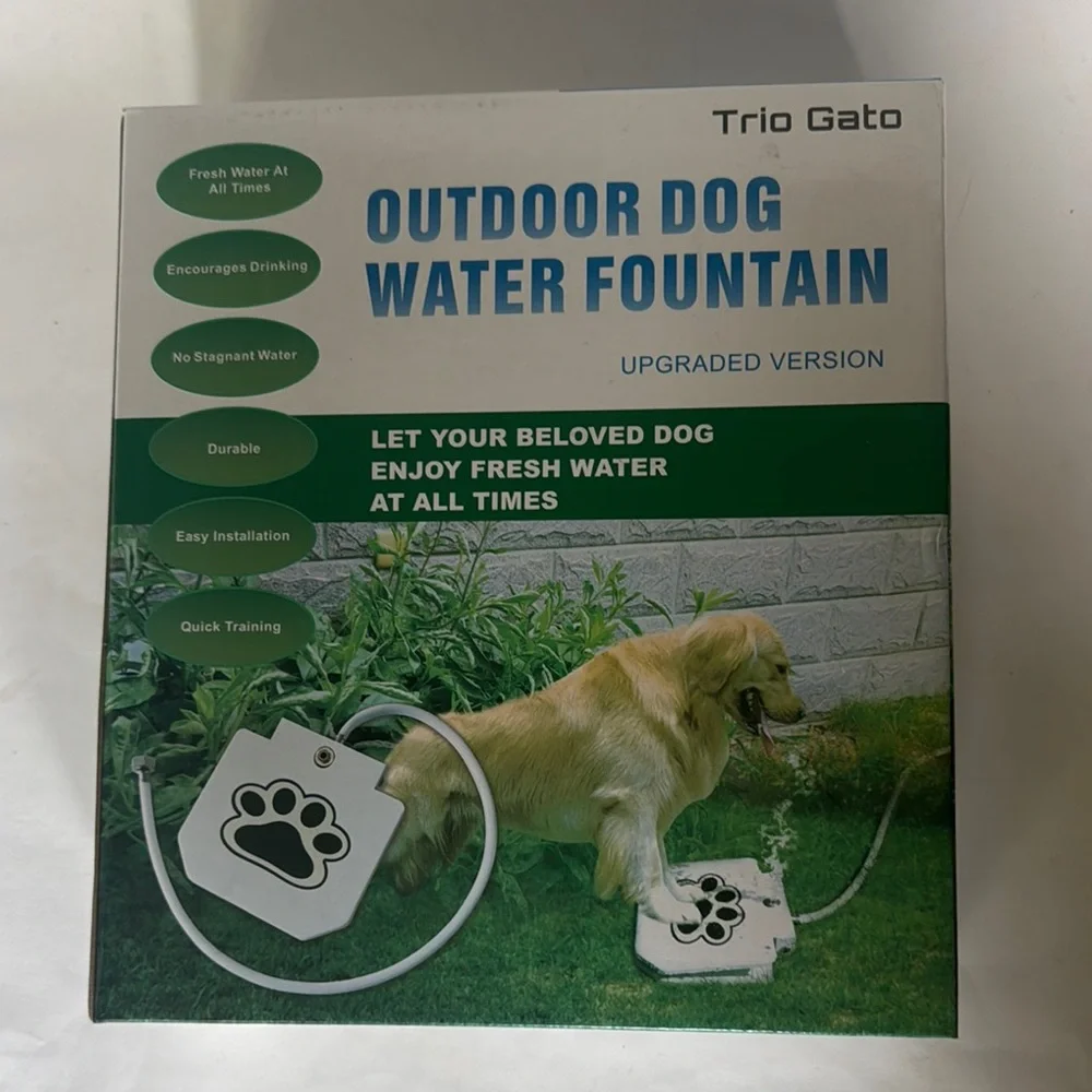 TRIO GATO Outdoor Dog Water Fountain NIB $75